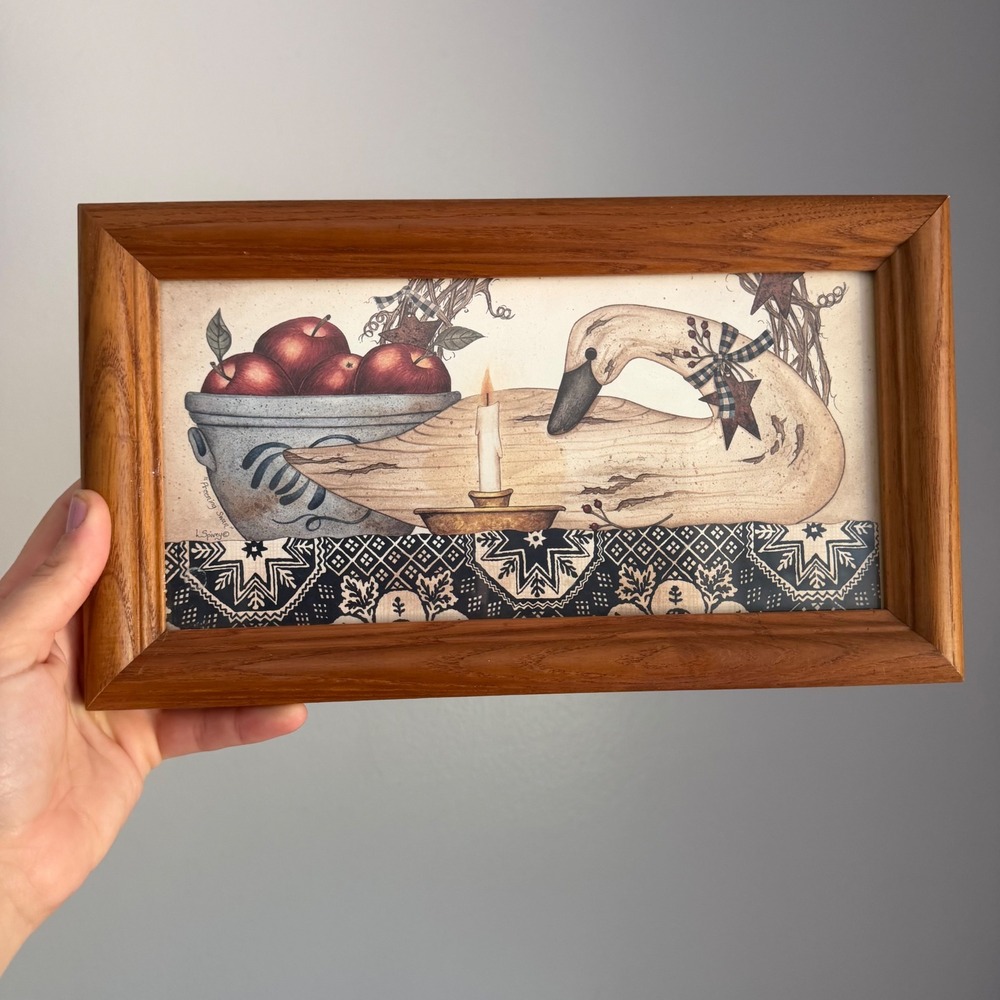 Linda Spivey Preening Swan Framed Art Print American Picture Company Oak Frame
